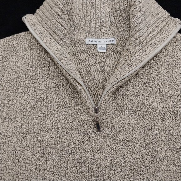 Carolyn‎ Taylor Sweater Size XL Brown Partial Zip Turtle Neck #1260 - Picture 8 of 13
